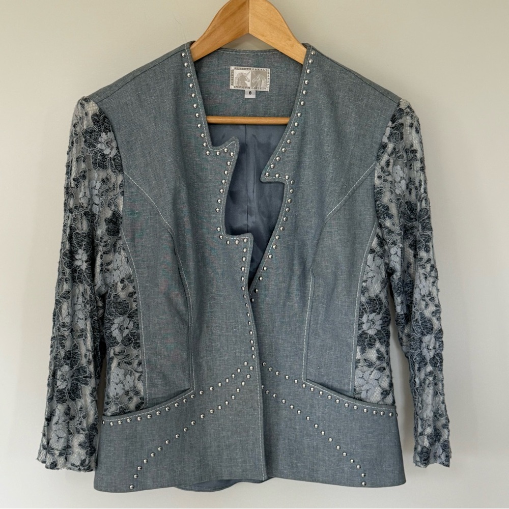 Alberto Makali Blazer with Lace Sleeves